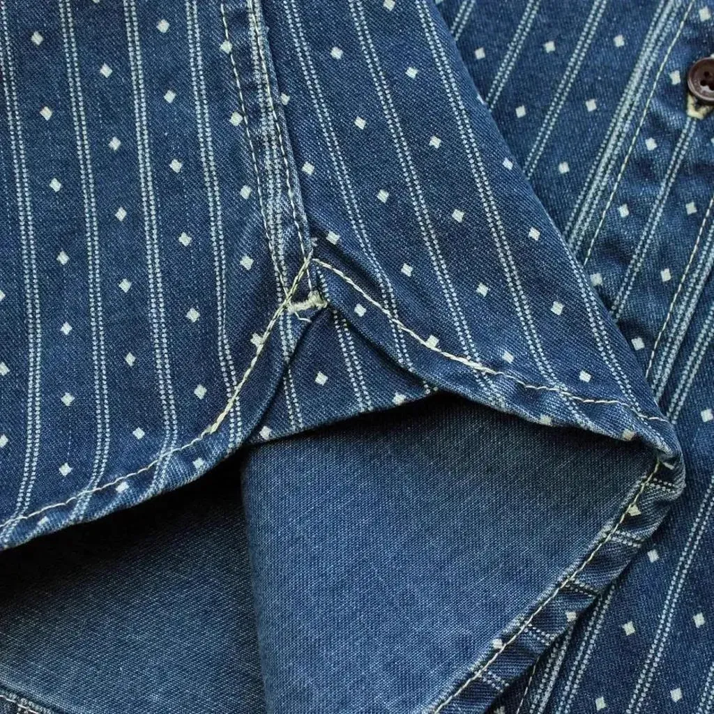 Selvedge chambray denim shirt for men