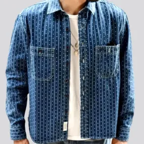 Selvedge chambray denim shirt for men