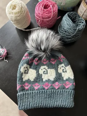 Sheepy Walk Hat Knitting Pattern DK Weight