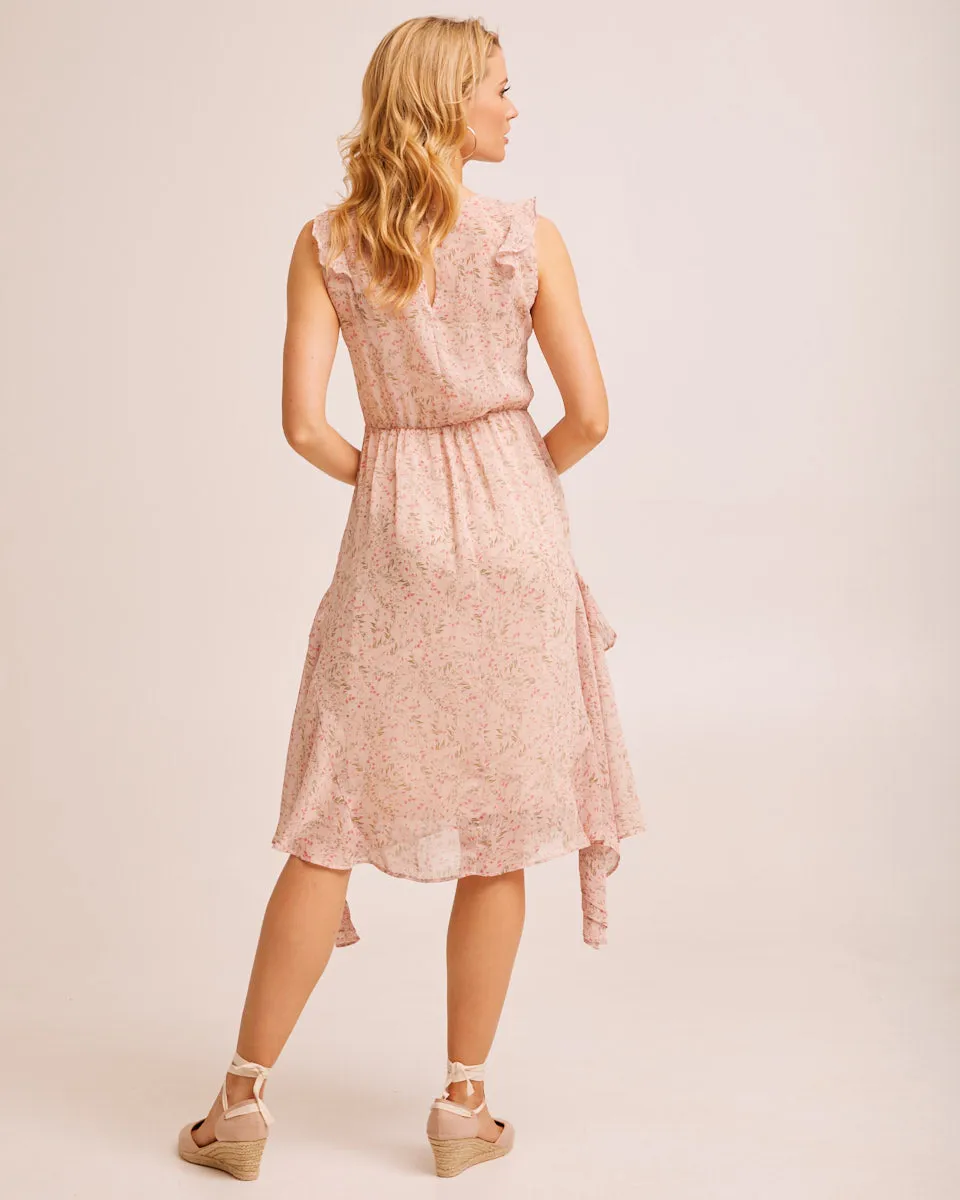 Sheer Ruffle Nursing Dress - Blush Floral