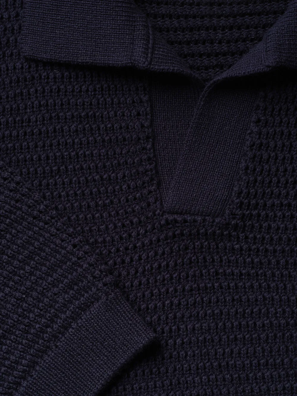 Short Sleeve Sweater Polo -- Navy