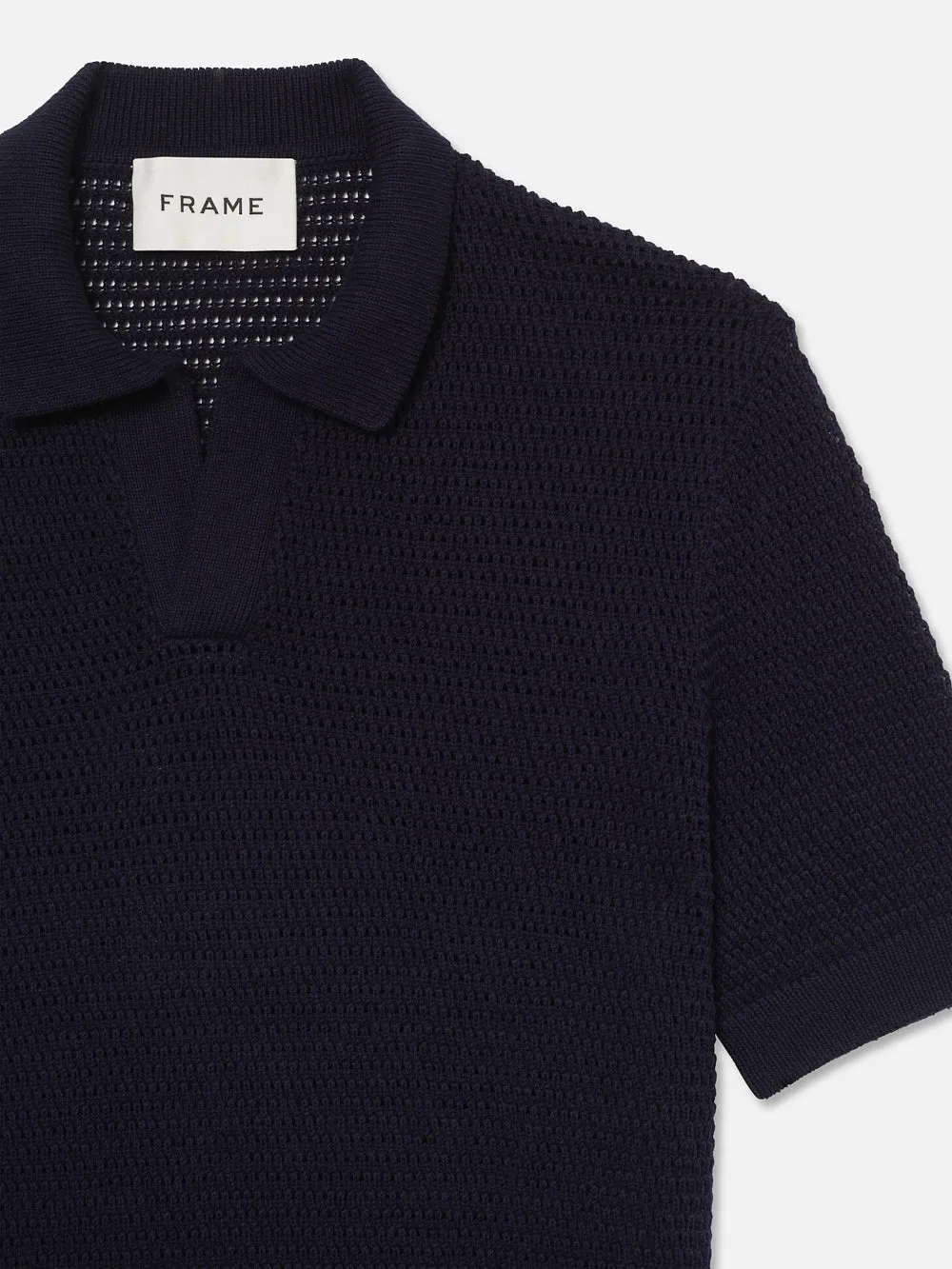 Short Sleeve Sweater Polo -- Navy