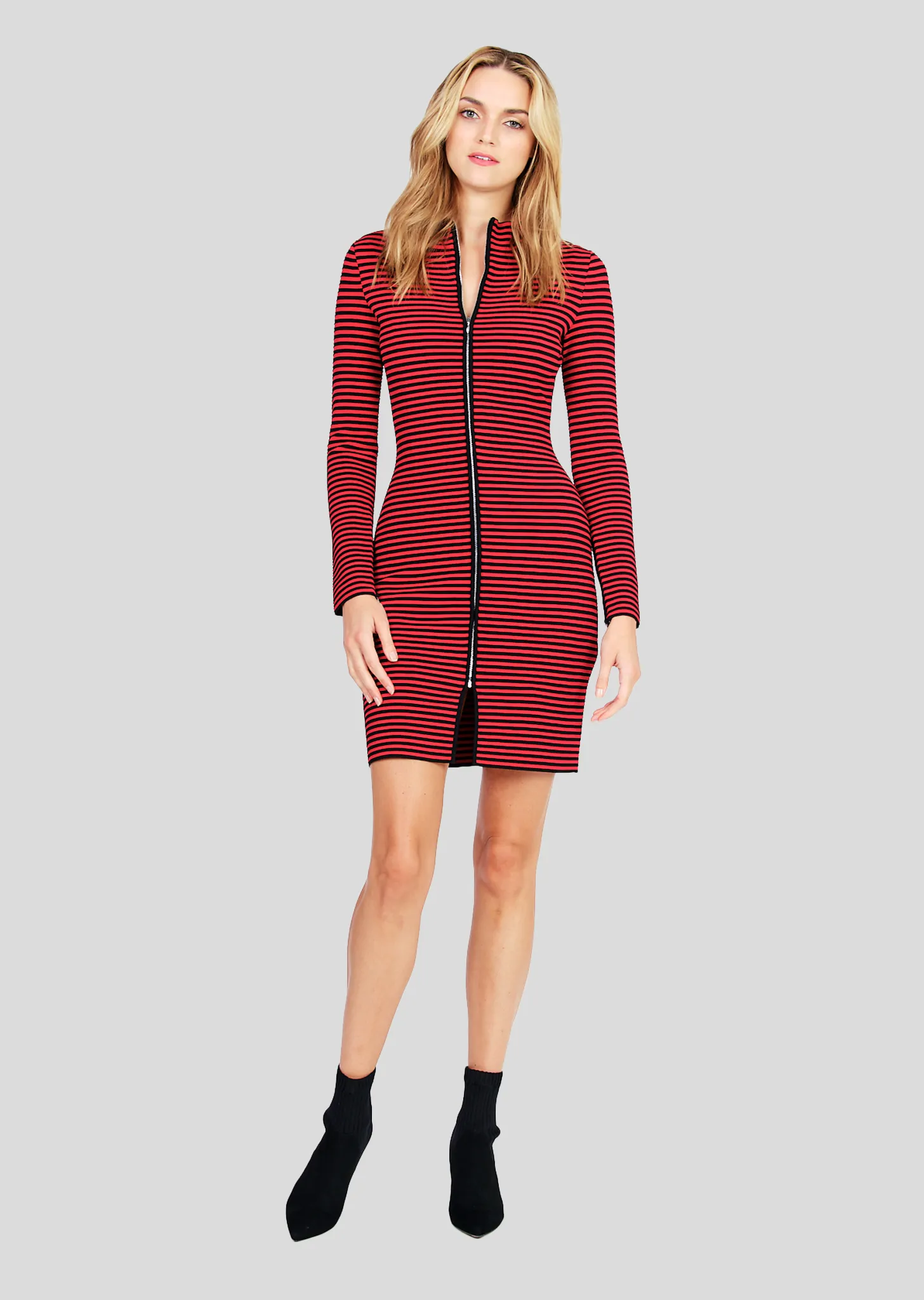 Sidonia – Long Jacket Dress with Stripes