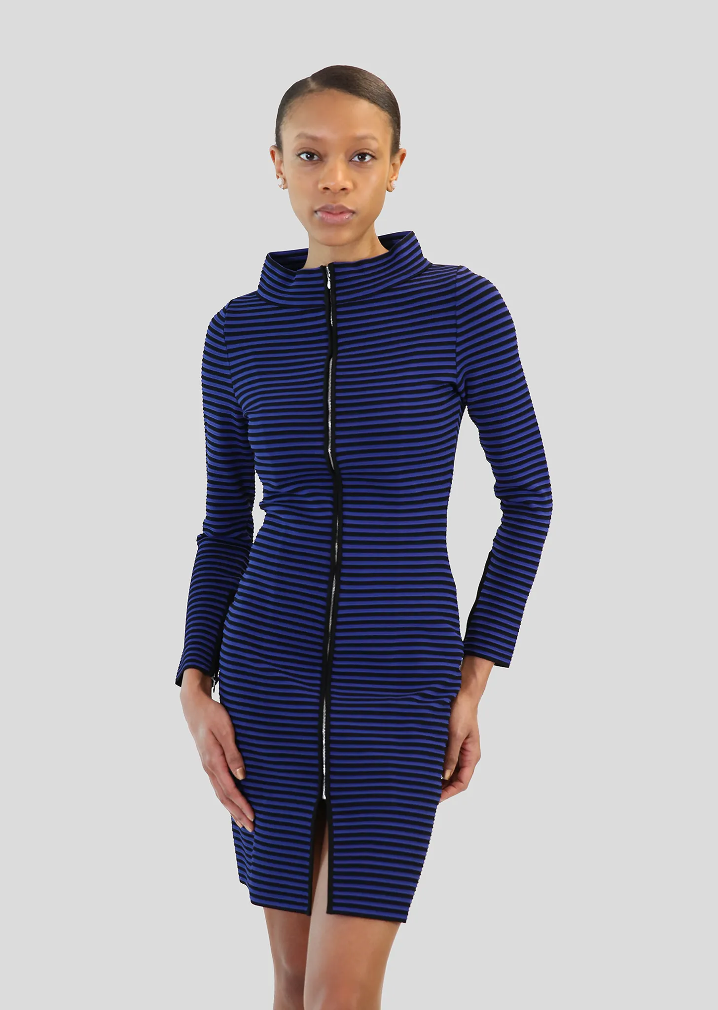 Sidonia – Long Jacket Dress with Stripes