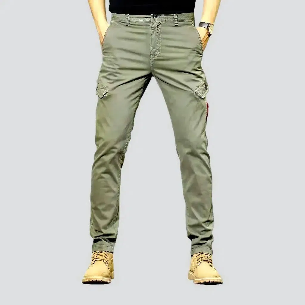 Slim mid-waist men's jeans pants