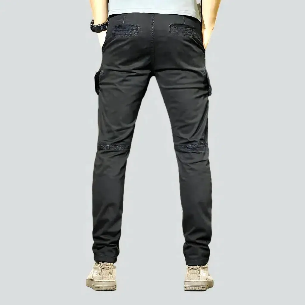 Slim mid-waist men's jeans pants