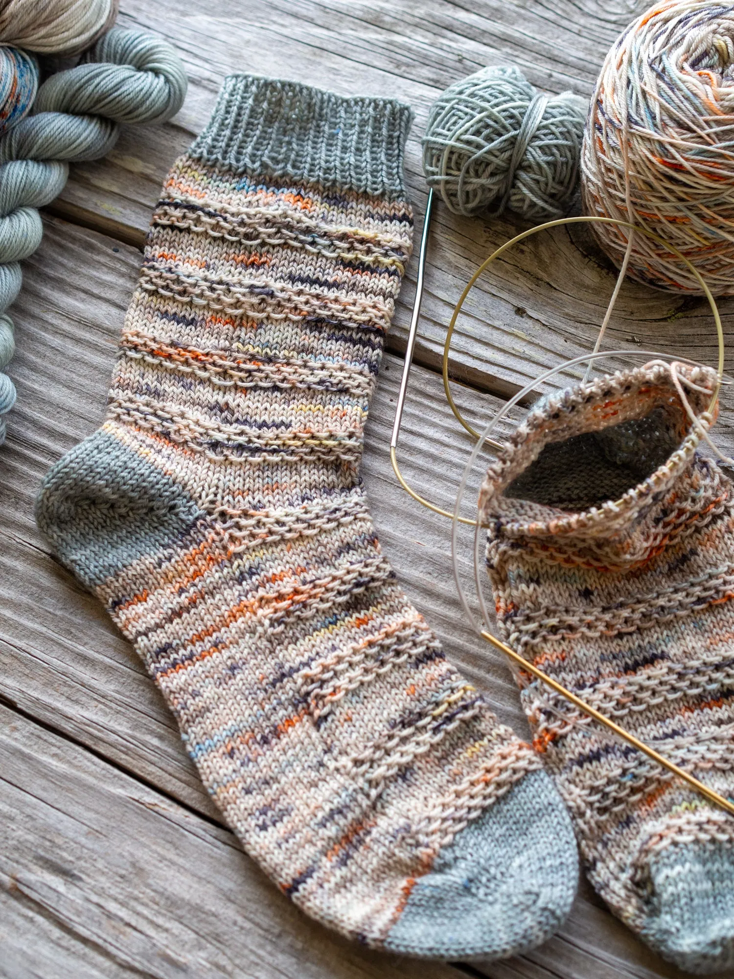 Slip Into Fall Toe Up Knit Sock Pattern