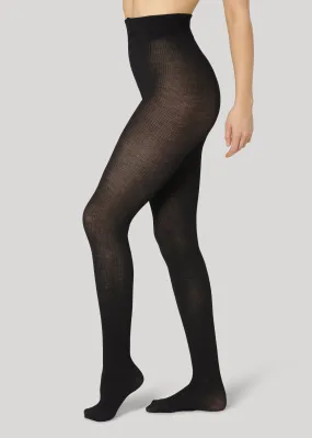 SVEA MERINO TIGHTS RIB - Black