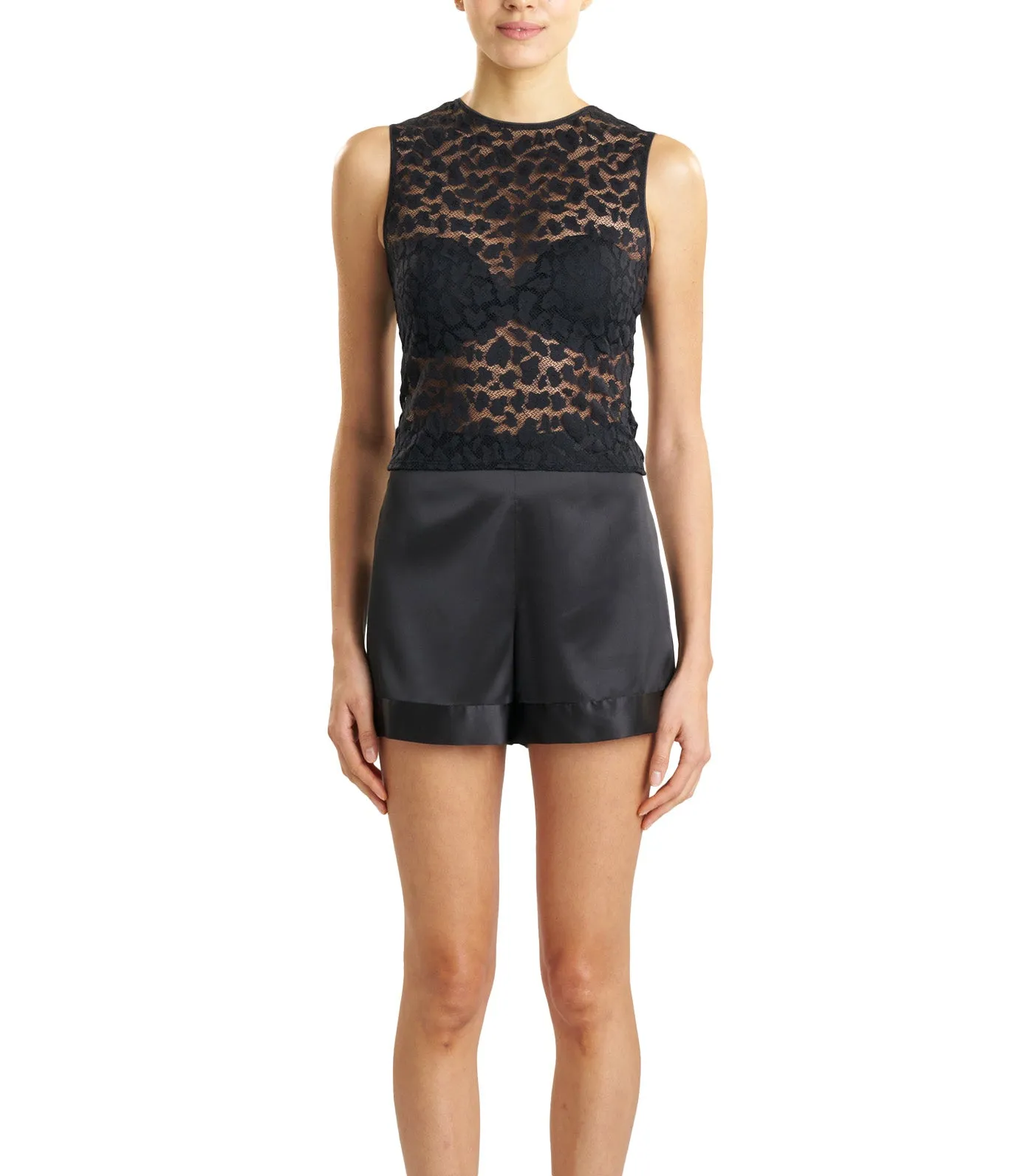 Temptation Allover Lace Tank Black