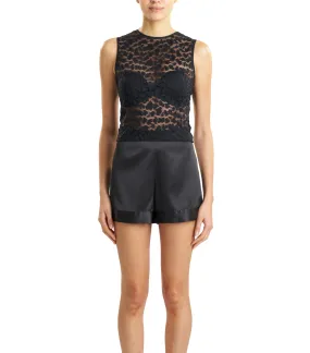 Temptation Allover Lace Tank Black