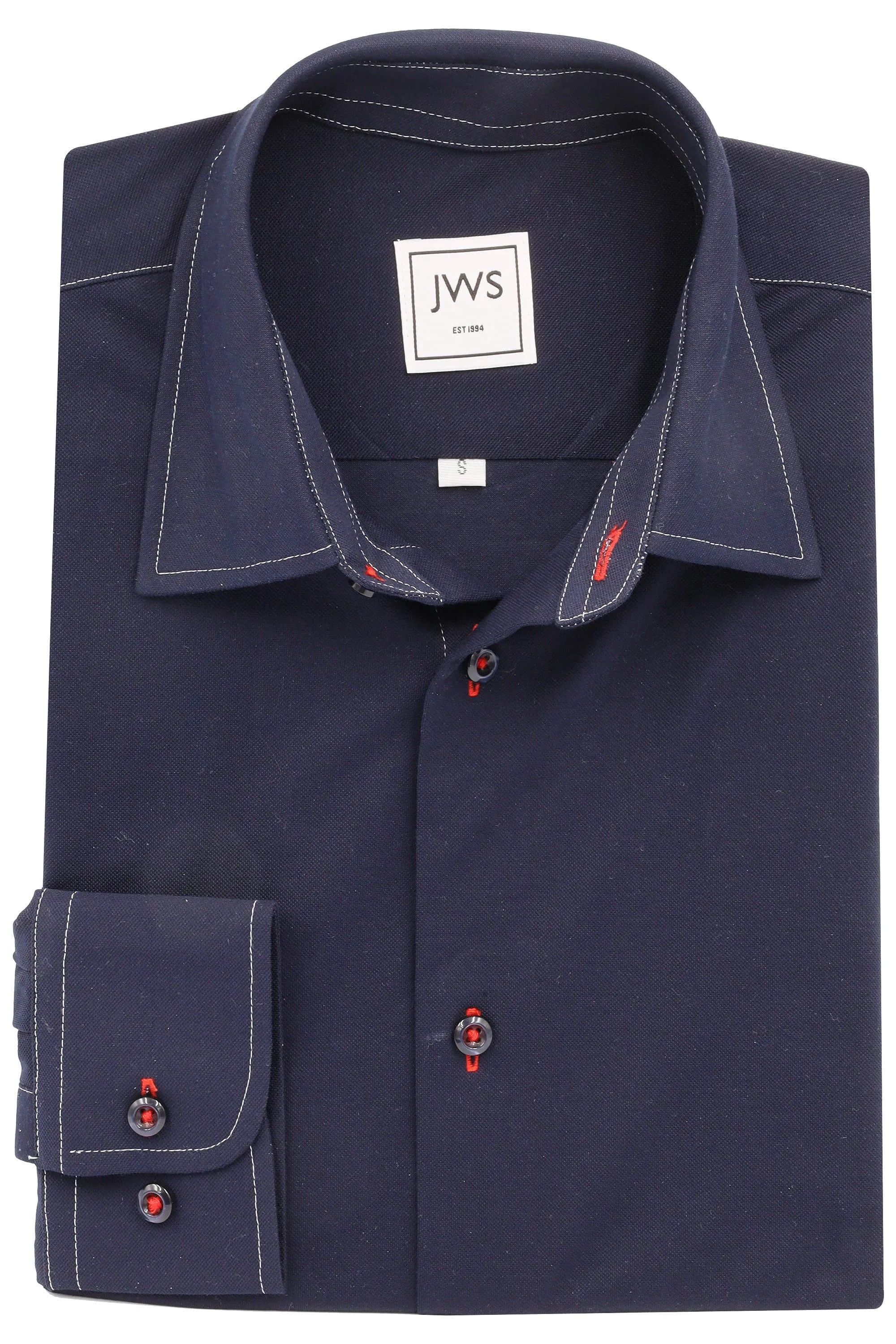 The Athleshirt - Cotton Knit Navy with White Top Stitch