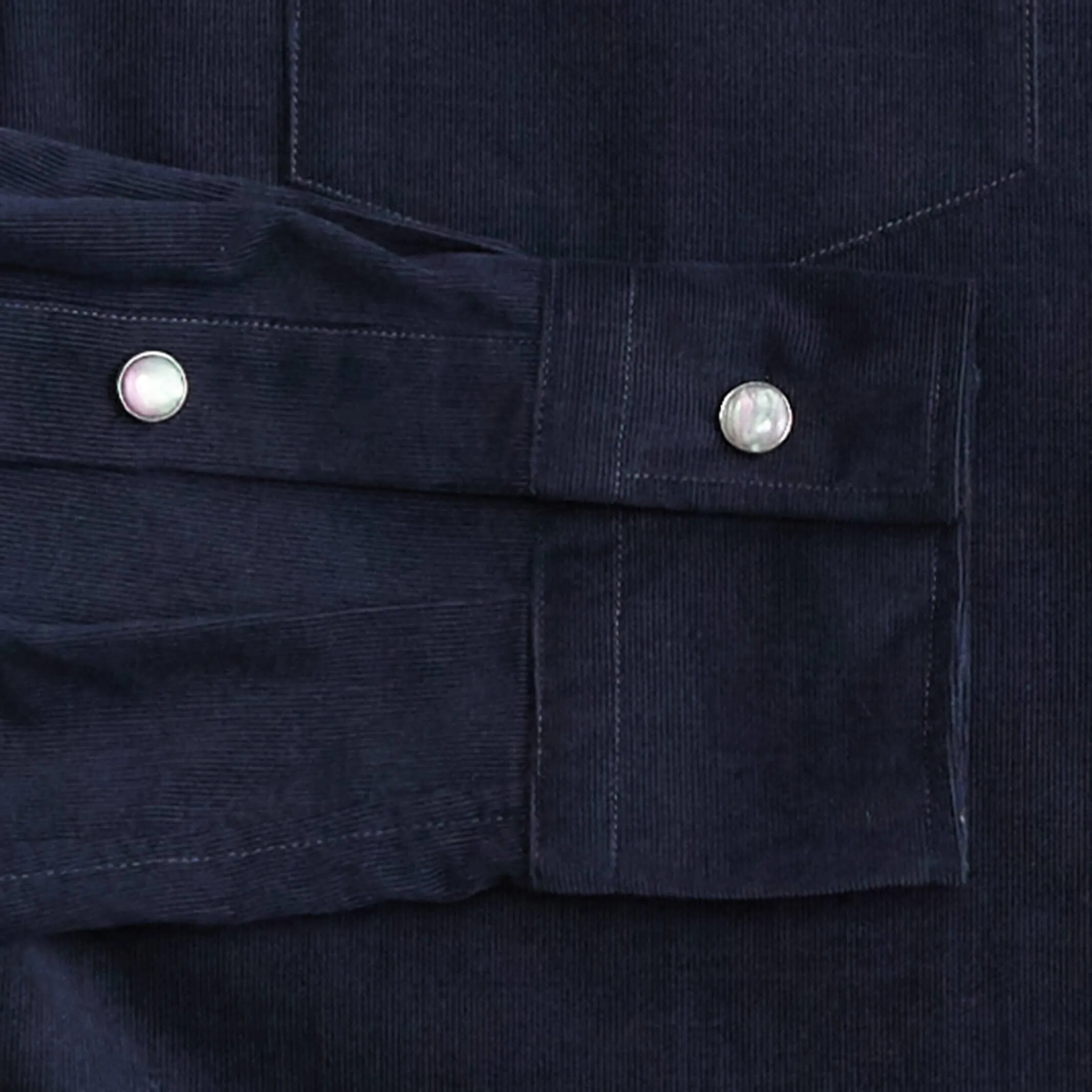 The Dark Navy Crockett Corduroy Western Custom Shirt