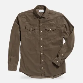 The Dusty Olive Crockett Corduroy Western Custom Shirt