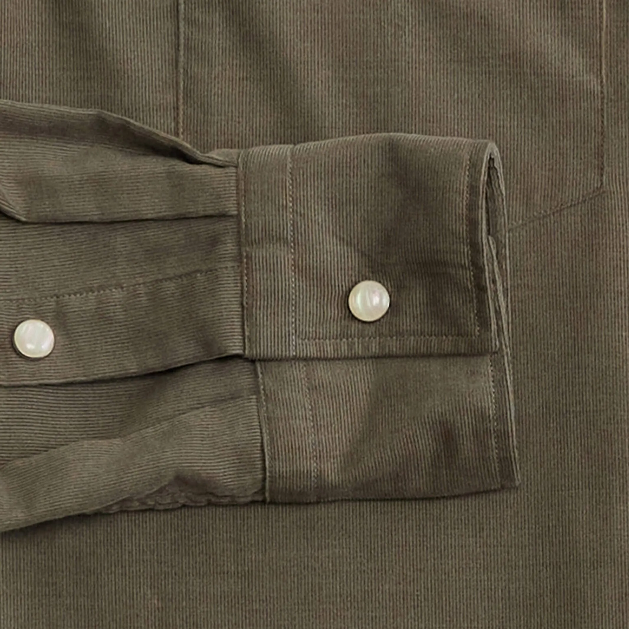 The Dusty Olive Crockett Corduroy Western Custom Shirt