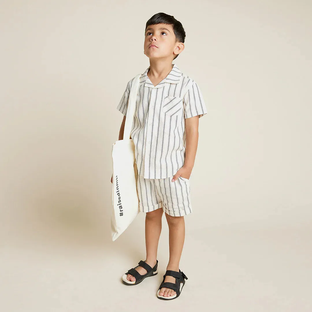 The Striped Linen-Blend Short-Sleeve Shirt - BABY