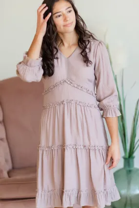 Tiered Ruffle Pink Midi Dress - FINAL SALE