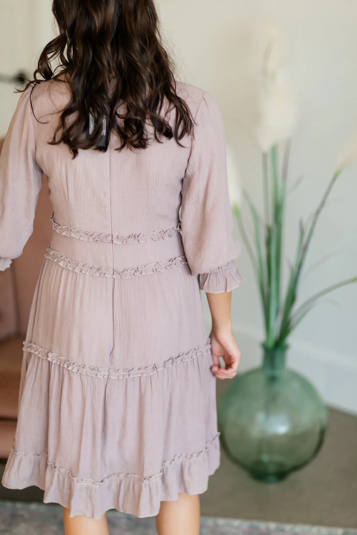 Tiered Ruffle Pink Midi Dress - FINAL SALE