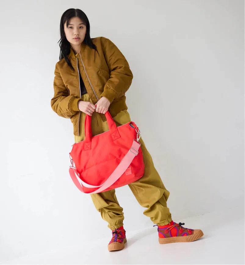 Tokyo Neoprene Hiking Trainer | Nutmeg and Warm Red