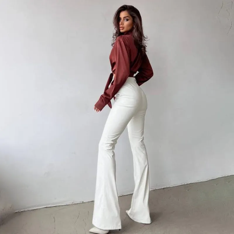 Toleet fall outfits Style Women's Street Style 2024 New Women's Trousers Casual Leather Pants for Women