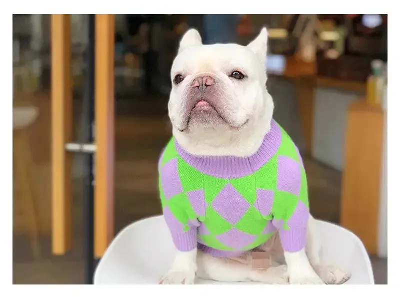 Trendy Plaid Dog Pet Sweater