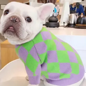 Trendy Plaid Dog Pet Sweater