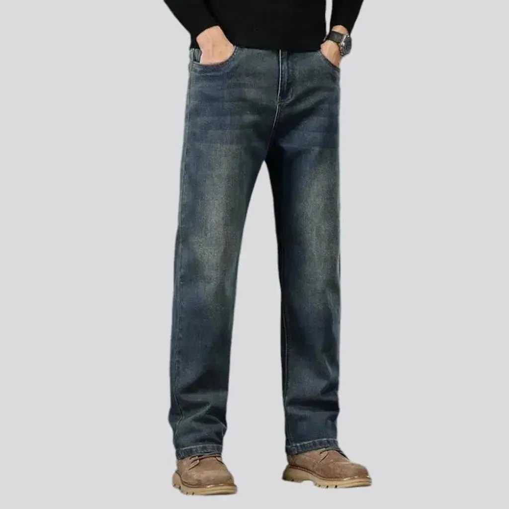 Vintage stonewashed tapered men's jeans