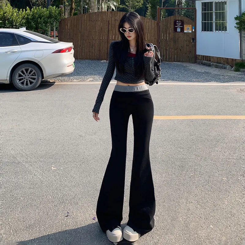 Wenkouban carhartt vest outfit Christmas outfits Black Friday Pants Women's 2024 Autumn and Winter High Waist Slimming Draping Wide Leg Mopping Pants