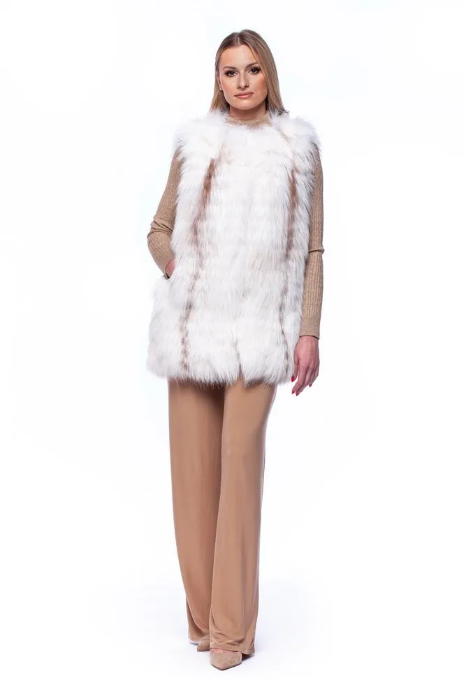 White Fox Fur Gilet