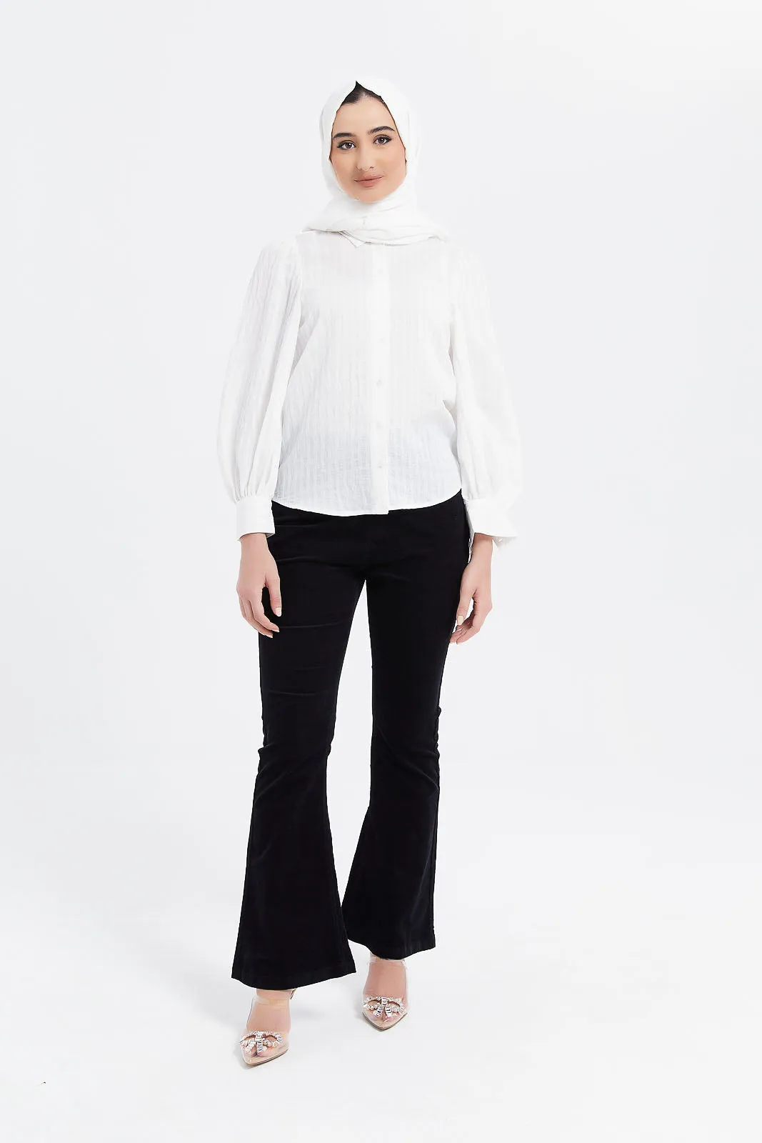 Women Ivory Jacquard Shirt