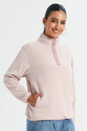 Women Lilac Fleece Sweatshirt