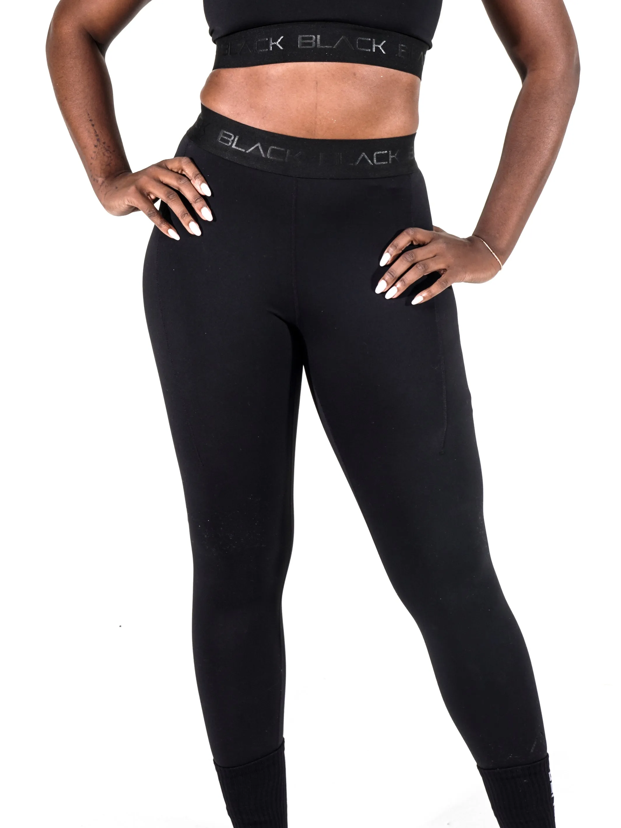 Women's Black Band Tights