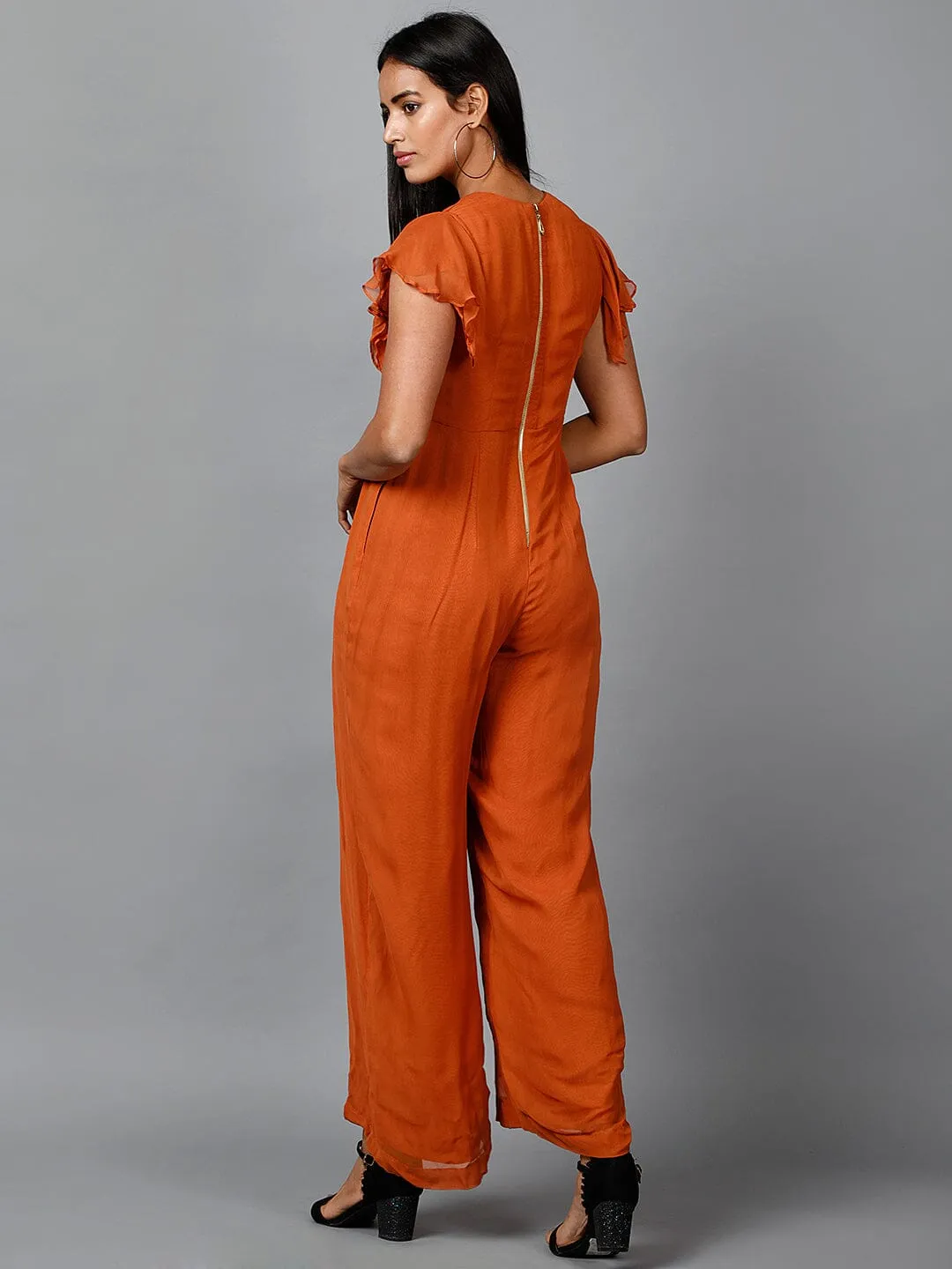 Women's Drape Party/ Casual Jumpsuit in Brown