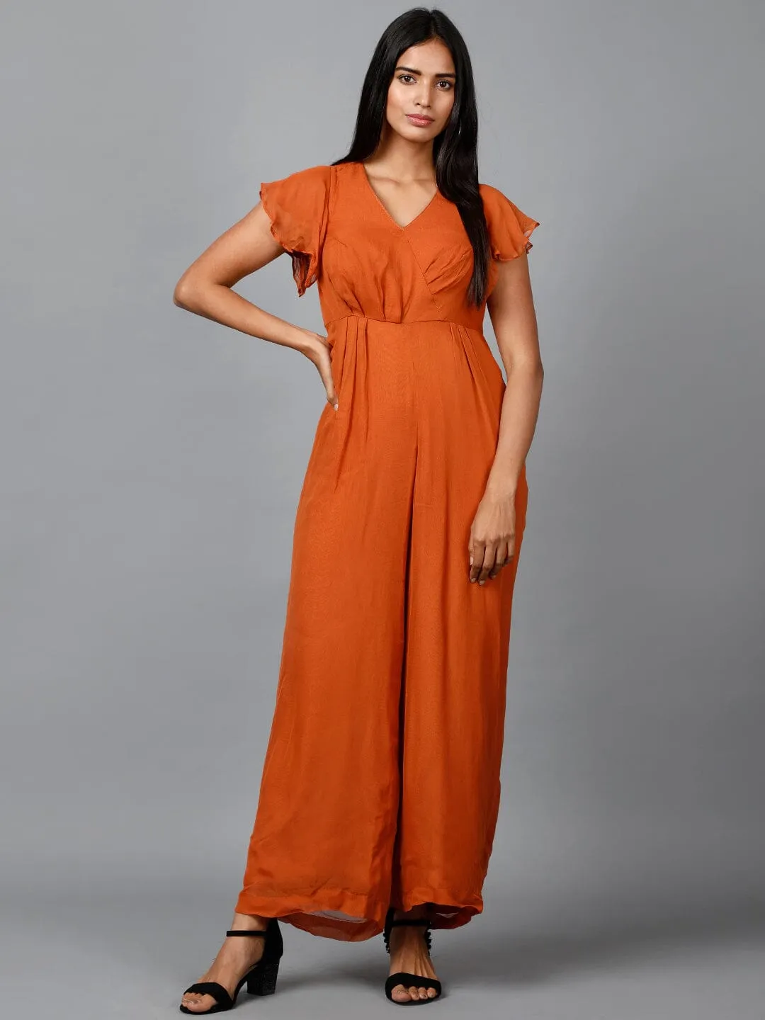 Women's Drape Party/ Casual Jumpsuit in Brown