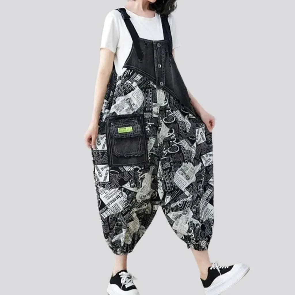 Women's jean baggy dungaree