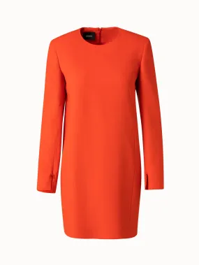 Wool Double Face Long Sleeve Sheath Dress