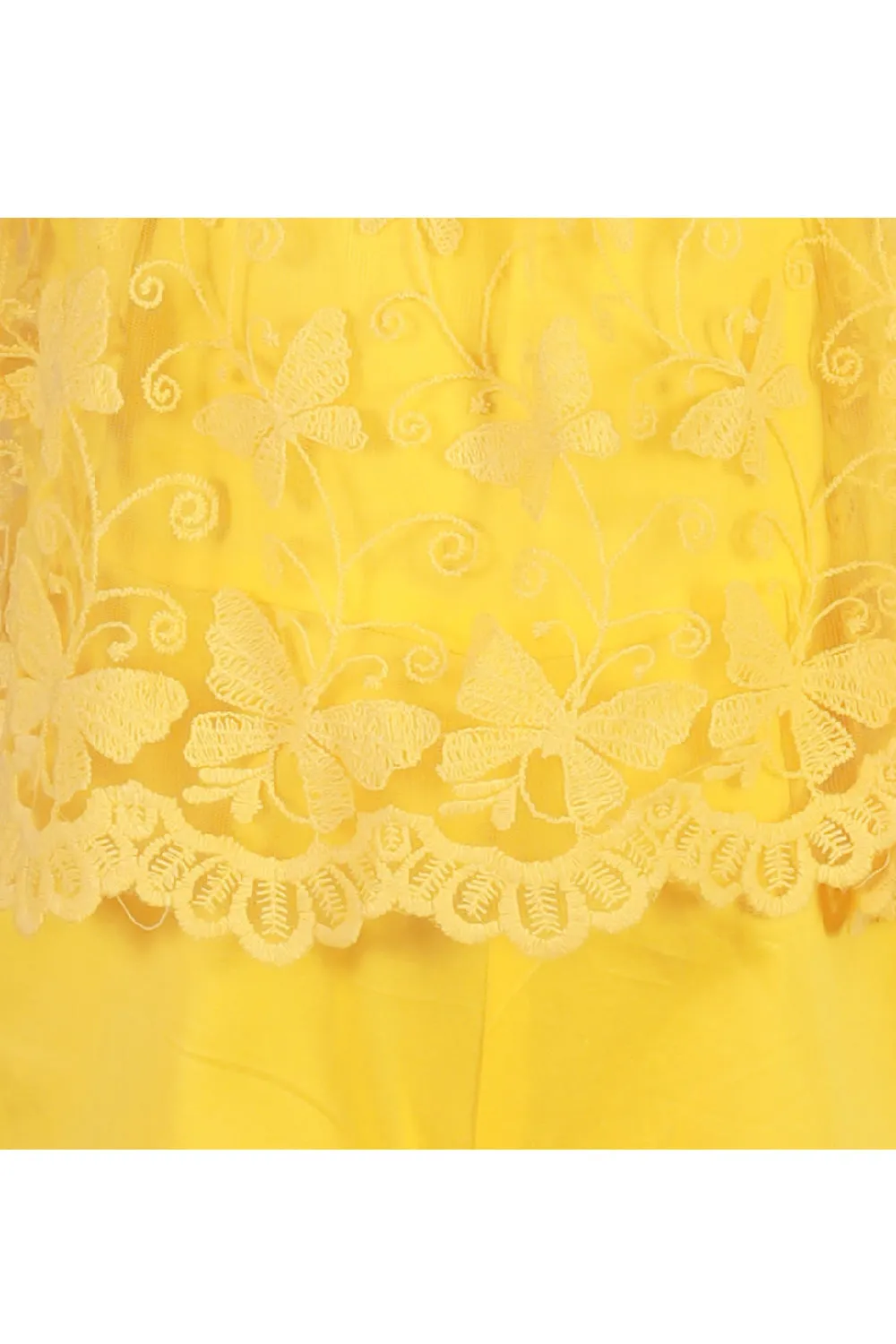 Yellow Butterfly Detailing Sleeveless Jumpsuit