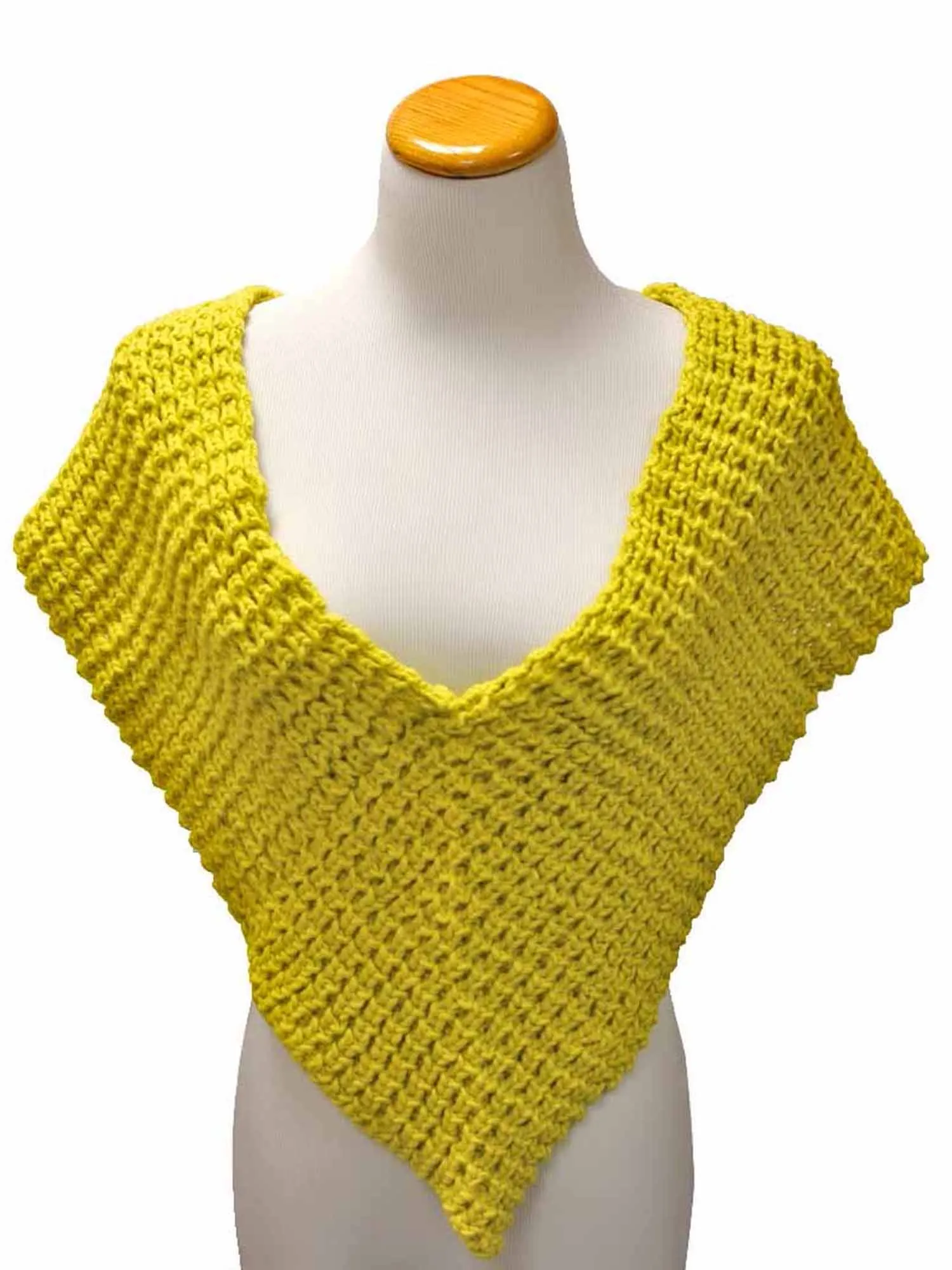 Yellow Chunky Knit Triangle Infinity Scarf