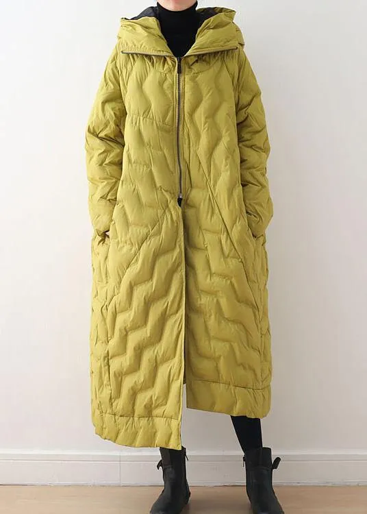 Yellow coat casual hooded women parka overcoat-Limited Stock