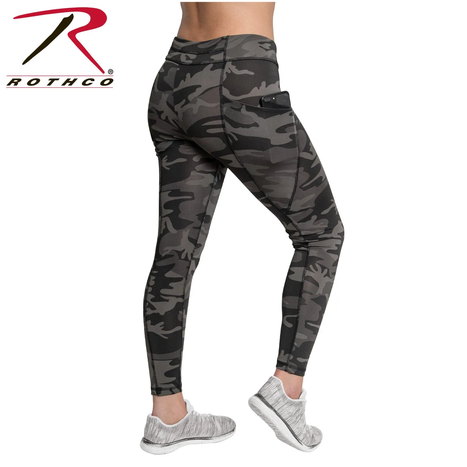 [Y.E.S] Rothco Womens Workout Performance Camo Leggings With Pockets