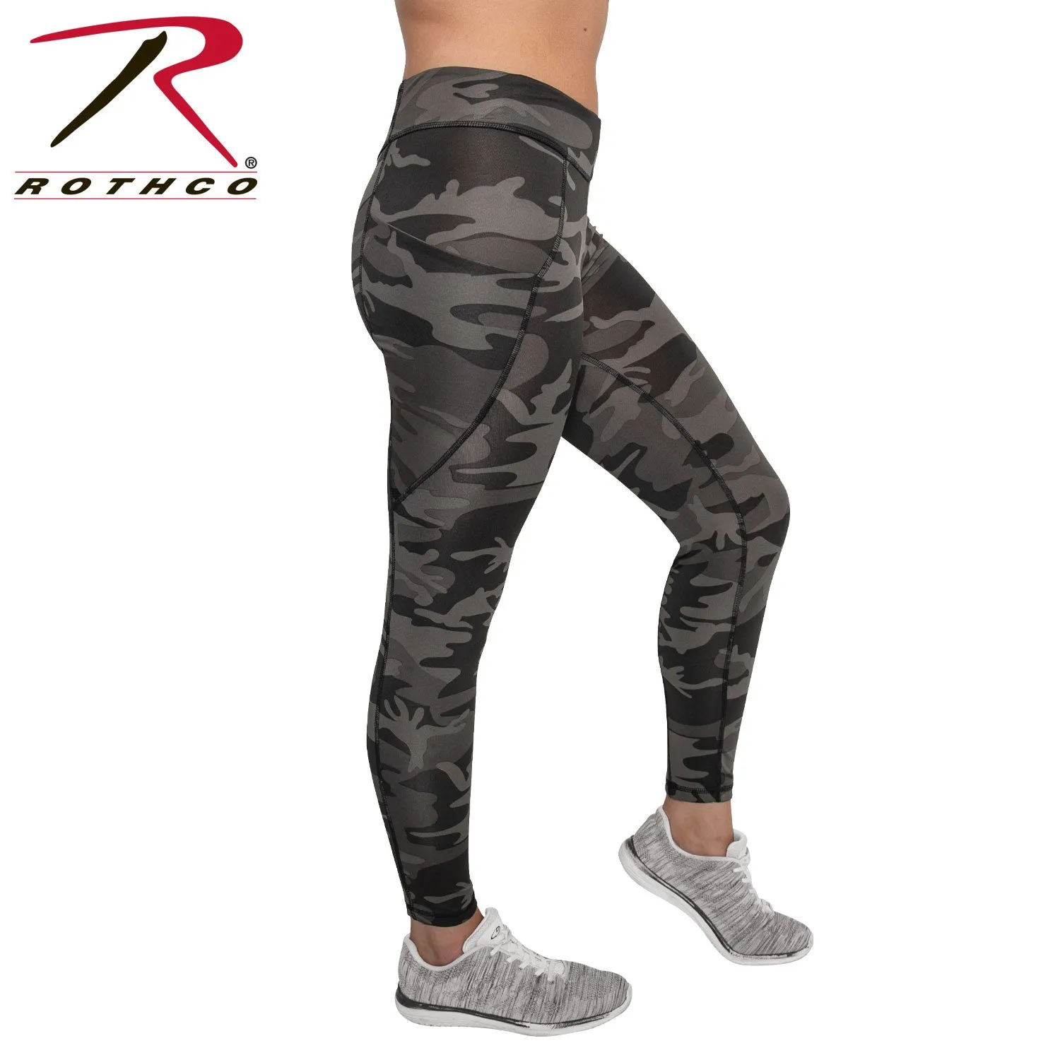 [Y.E.S] Rothco Womens Workout Performance Camo Leggings With Pockets