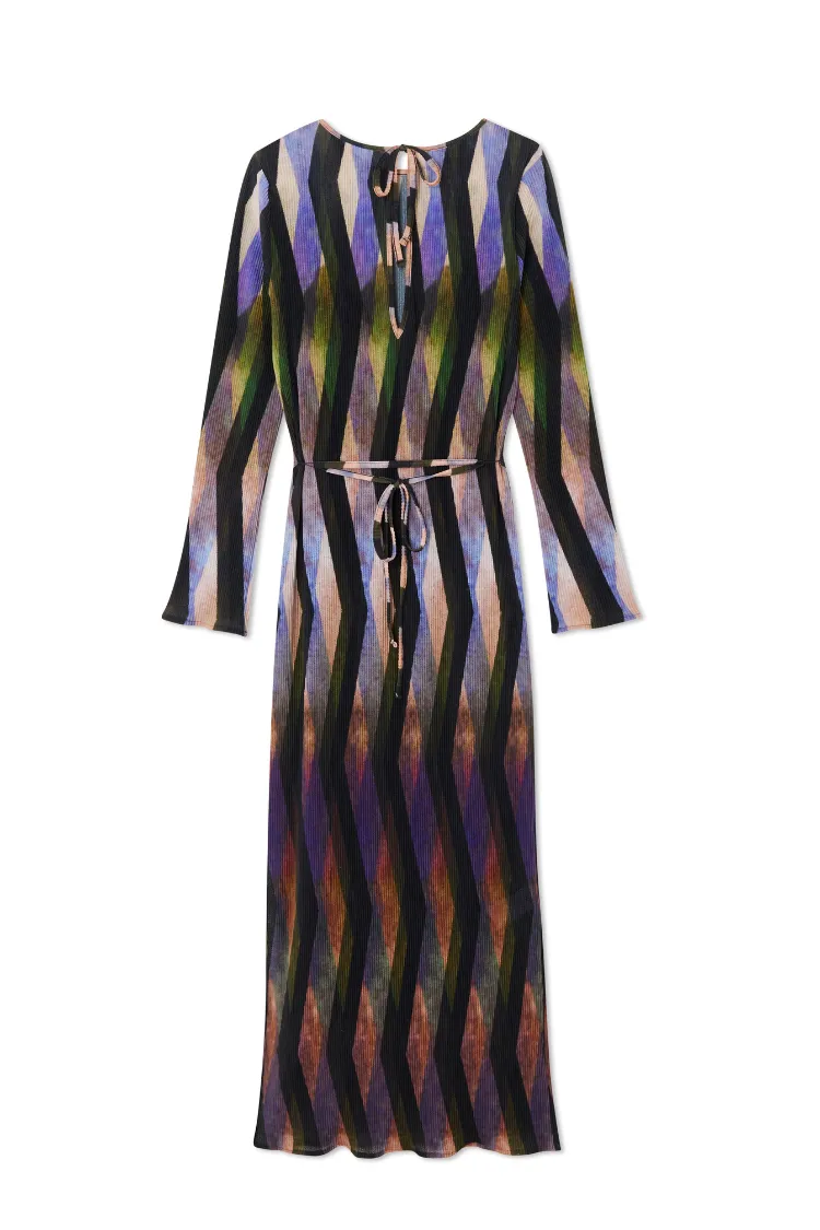 Zig Zag Gaia Plisse Dress